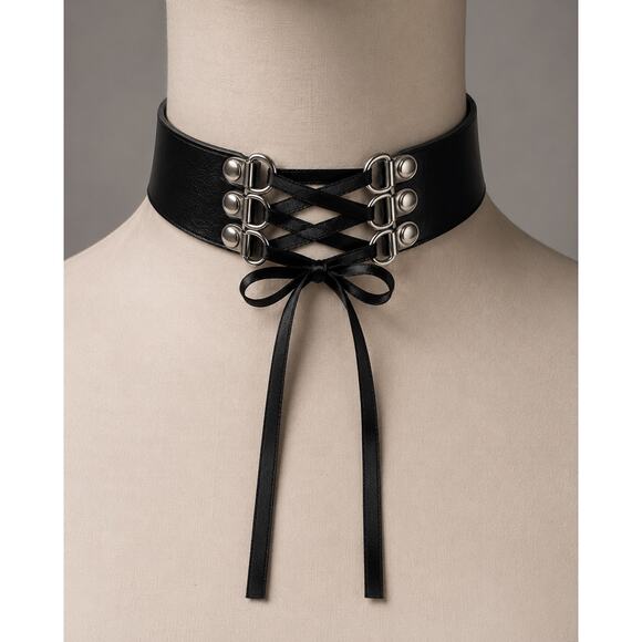 Unbranded Jewelry - 1pc Gothic Whimsygoth Punk Style Black Choker Chain Choker Necklace Gothic Emo
